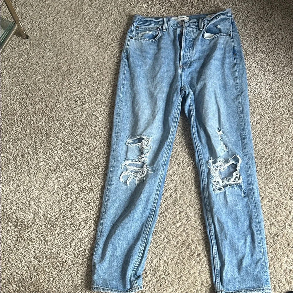 Denim Forum Light Blue Button-Fly Jeans - Picture 1 of 4